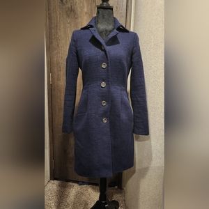 Womens Coat Textured Knee Length 100% Cotton